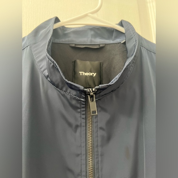 Theory Men’s Scotty Bevan Double Zip Front Jacket Windbreaker Navy Blue Size XL - Picture 10 of 10